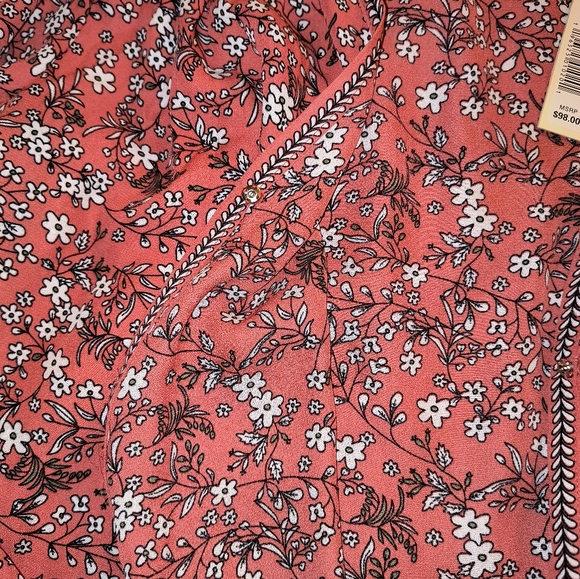 Max Studio wrap blouse floral sz L - Picture 8 of 10